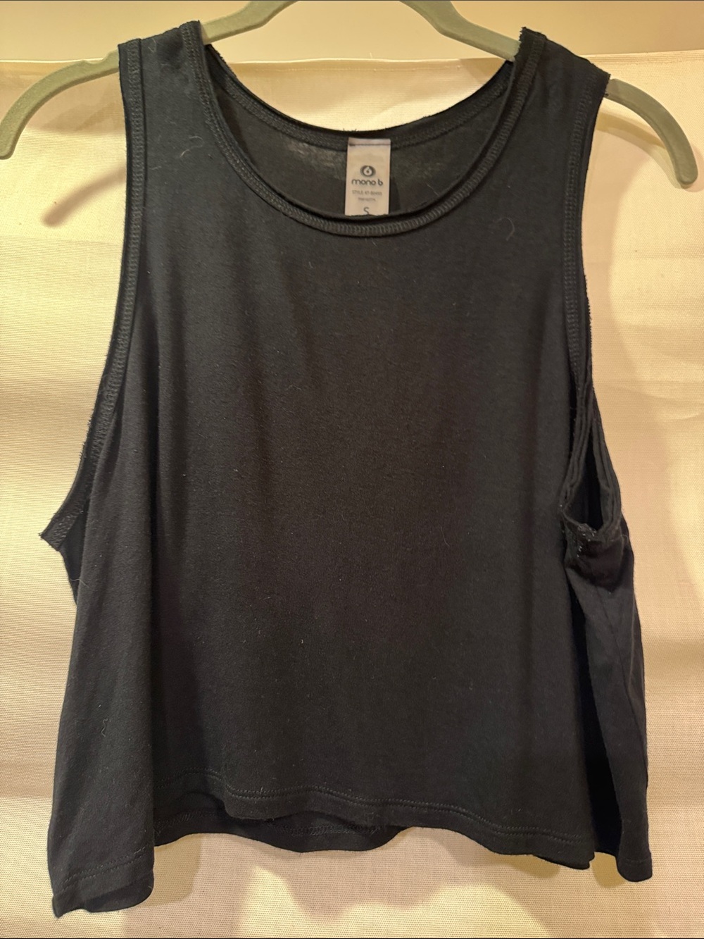 Mono B Black Cropped Boxy Tank Top Size S